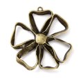 thumbnail image 1 of 50pcs Rack Plating Alloy Pendants Cadmium Free & Nickel Free & Lead Free Flower Bronze 46.5x42.5x5mm Hole: 2mm, 1 of 3