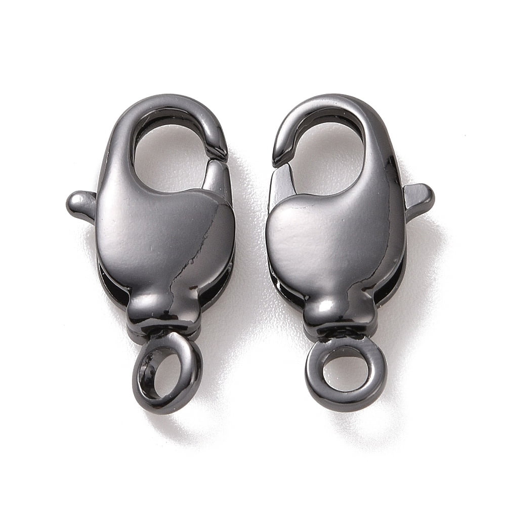 50pcs Rack Plating Brass Swivel Lobster Claw Clasps Swivel Snap Hook Long-Lasting Gunmetal 17x9x3.5mm