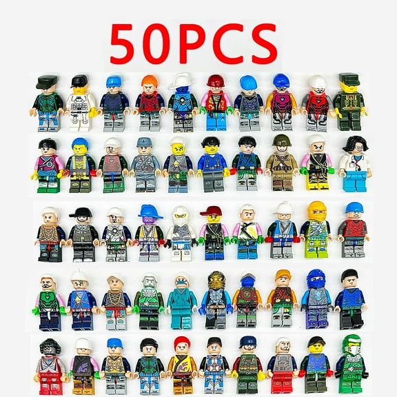50pcs Random Minfigures Collectible Action Figures Set, Multicolor City Town Soldier Policemen Hero Figures Building Blocks, Have Repeat