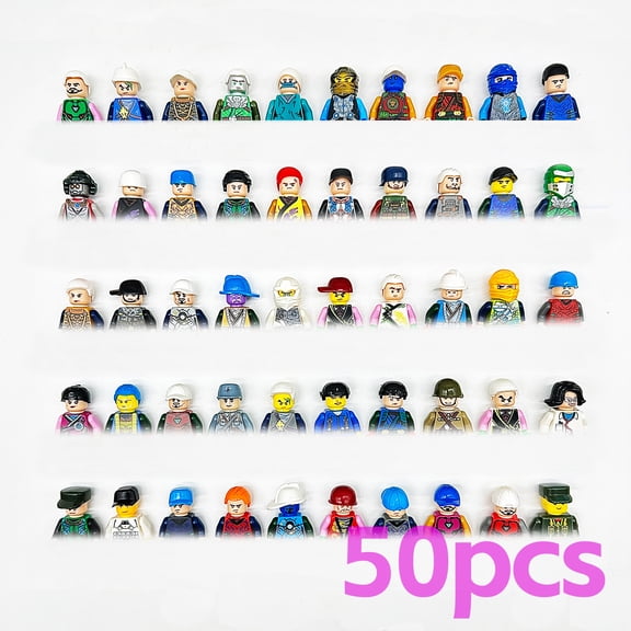 50pcs Random Minfigures Collectible Action Figures Set, Multicolor City Town Soldier Policemen Hero Figures Building Blocks, Have Repeat
