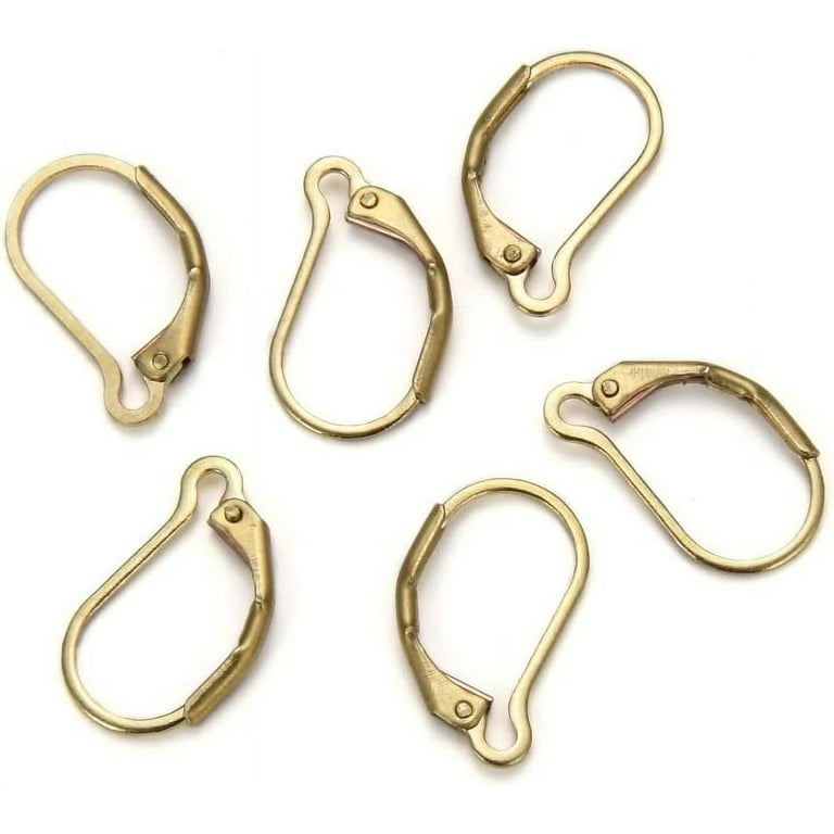 50pcs Raw Brass Interchangeable Leverback Earring Hooks Earwire Connector  No Plated/Coated For Earrings Jewelry Making CX260 