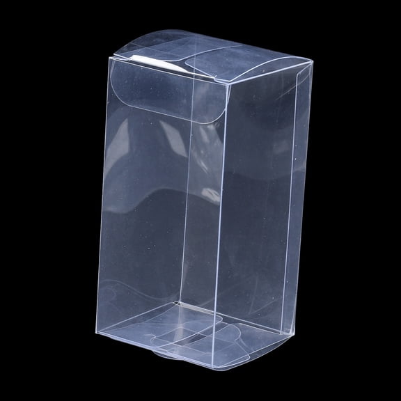 50pcs Rectangle Transparent Plastic PVC box Gift Packaging Waterproof Folding box for & Molds Clear box: 5x5x10.1cm