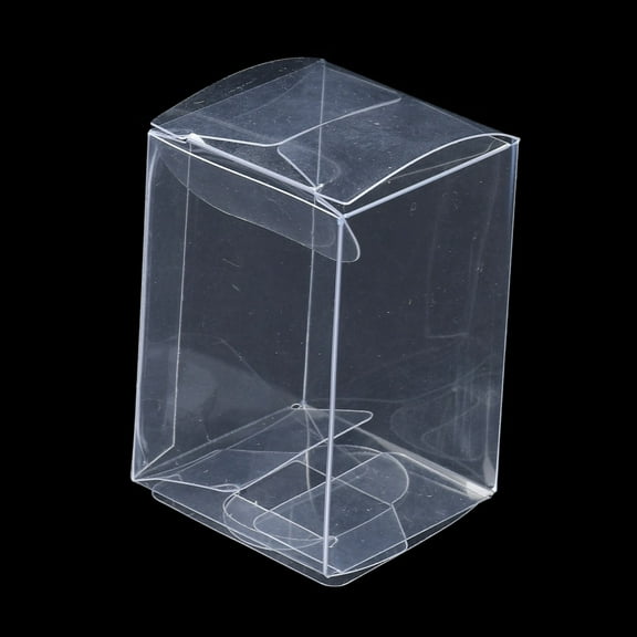 50pcs Rectangle Transparent Plastic PVC box Gift Packaging Waterproof Folding box for Toys & Molds Clear box: 4x4x6cm