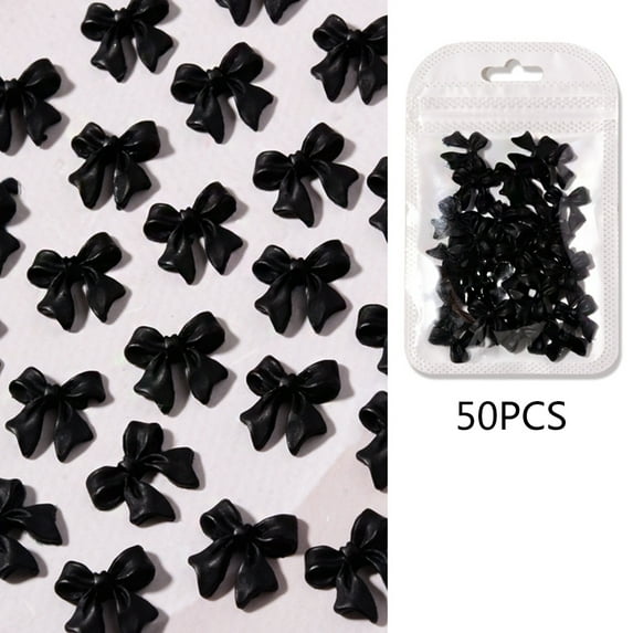 50pcs Resin Bowknots Nail Art Decorations 3D Bow Ornaments Charm Jewelry DIY UV Gel Design Cute Manicure Accessories