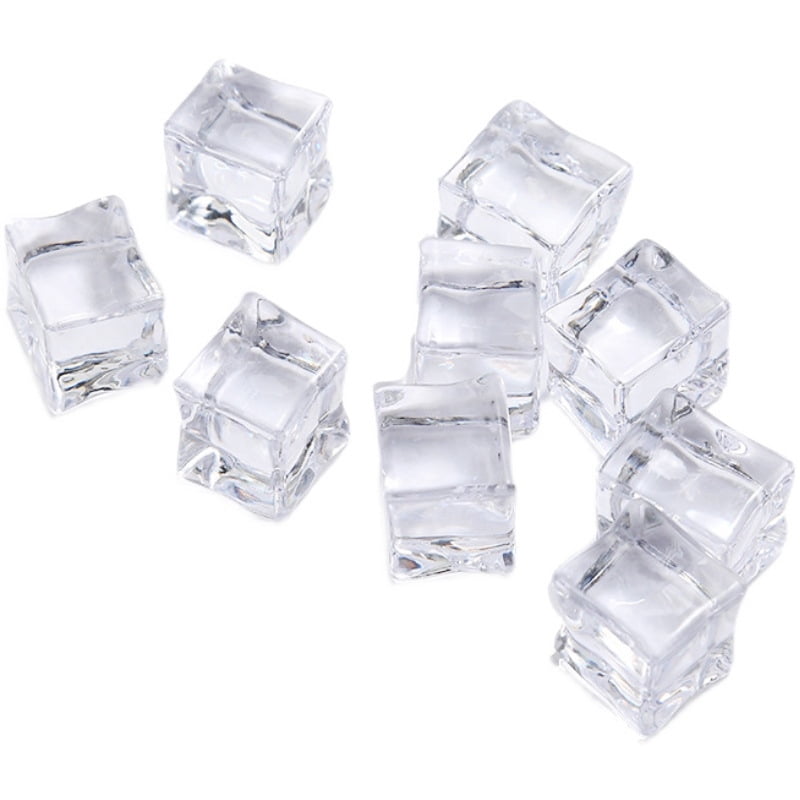 50pcs Reusable Ice Cubes Props Washable NonMelting Fake Ice Cubes for