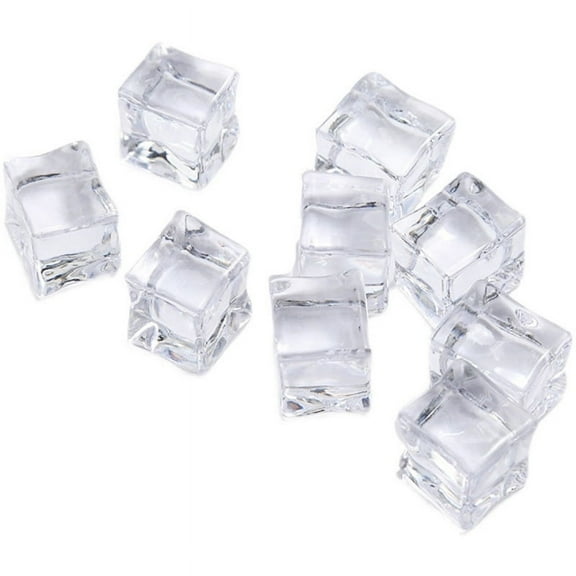 50pcs Reusable Ice Cubes Props Washable Non-Melting Fake Ice Cubes for Cocktails