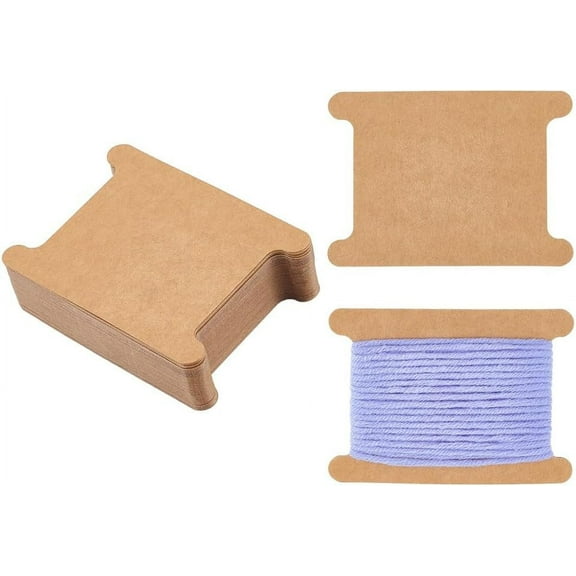 50pcs Ribbon Storage Ribbon Spools Organizer Embroidery Floss Bibbon for Thread Holder Empty Cardboard Yarn Bobbin for Cotton Thread Cross Stitch Craft DIY Sewing 3.5x2.5 Inch