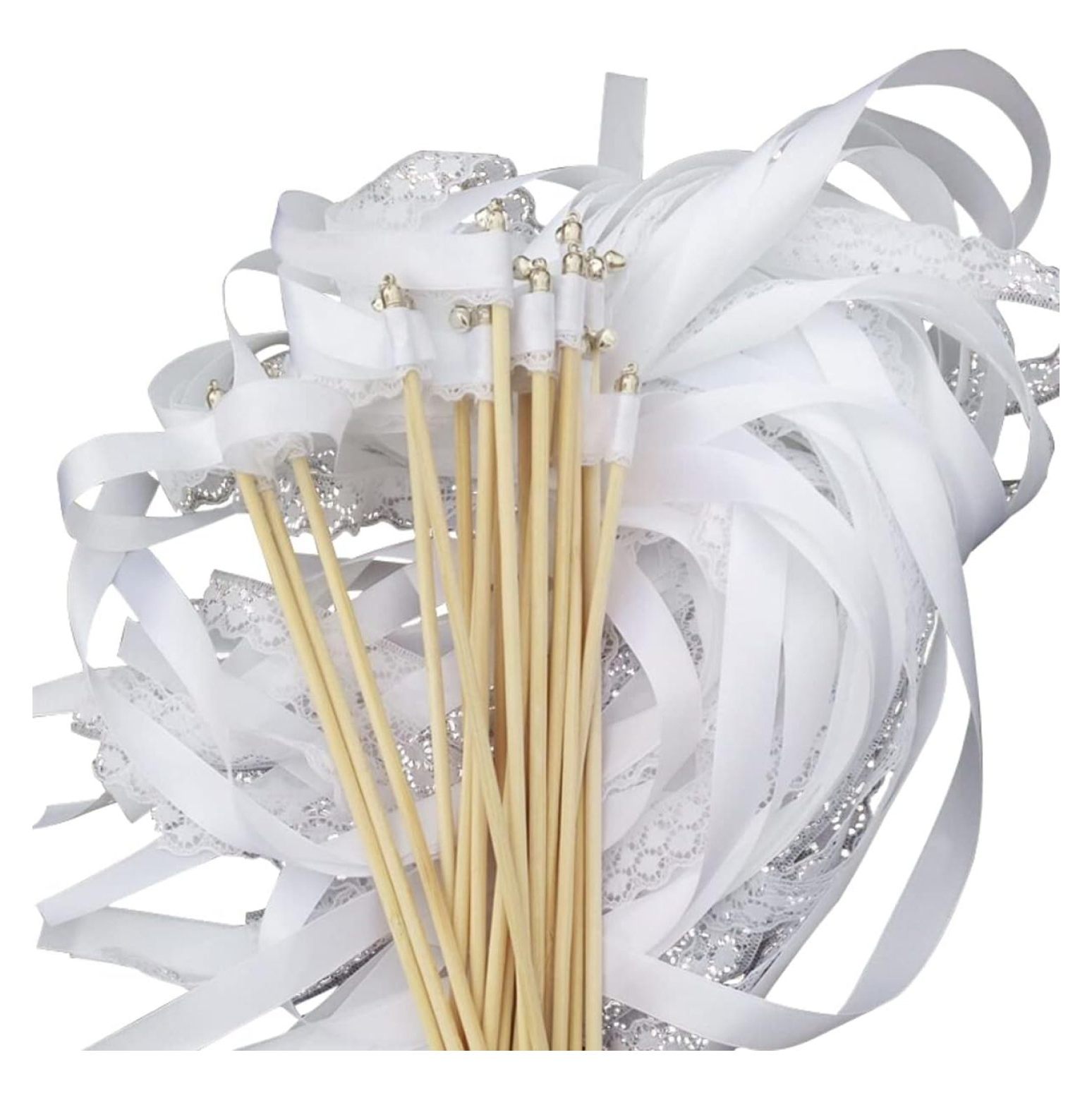 50pcs Ribbon Streamers with , Party Ribbon Stick Fairy Stick Wish Wands
