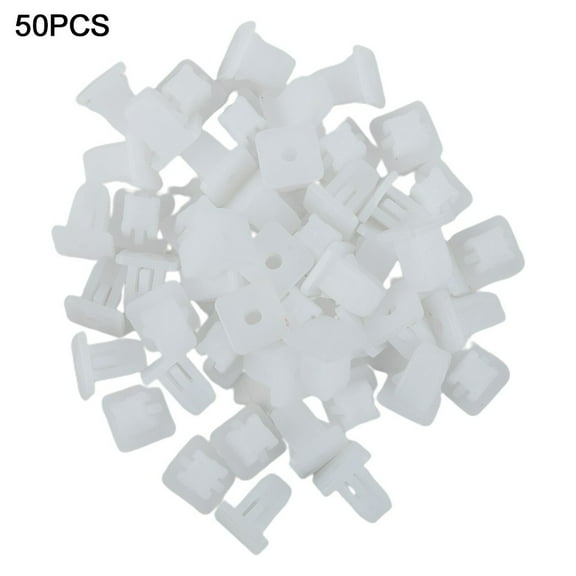 50pcs Rivet Clips Square Fasteners Car Assortment White Plastic Trim Panel Push