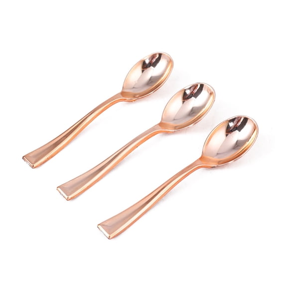 DRAFIDEEP Rose Mini Plastic Spoons for Desserts and Parties, 50 Pieces, 3.93 x 0.86 x 0.08 Inches