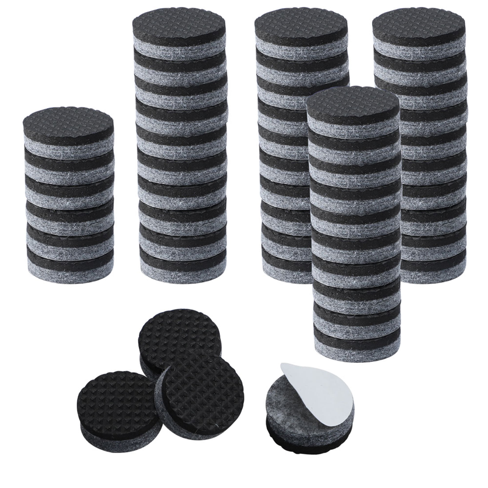 50pcs Round 1 1/2" Felt Furniture Pads Grippers Floor Protector for Table Desk Chair Legs Gray
