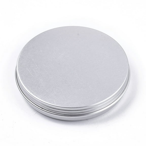 50pcs Round Aluminium Tin Cans Aluminium Jar Storage Containers for Cosmetic Candles Candies with Screw Top Lid Platinum 7.15x1.4cm