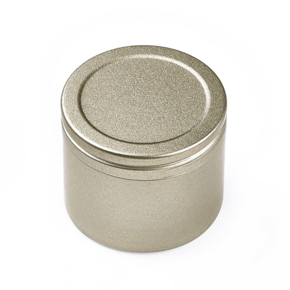 50pcs Round Aluminium Tin Cans Aluminium Jar Storage Containers for Cosmetic Candles Candies with Screw Top Lid Textured Light golden 4.5x3.8cm