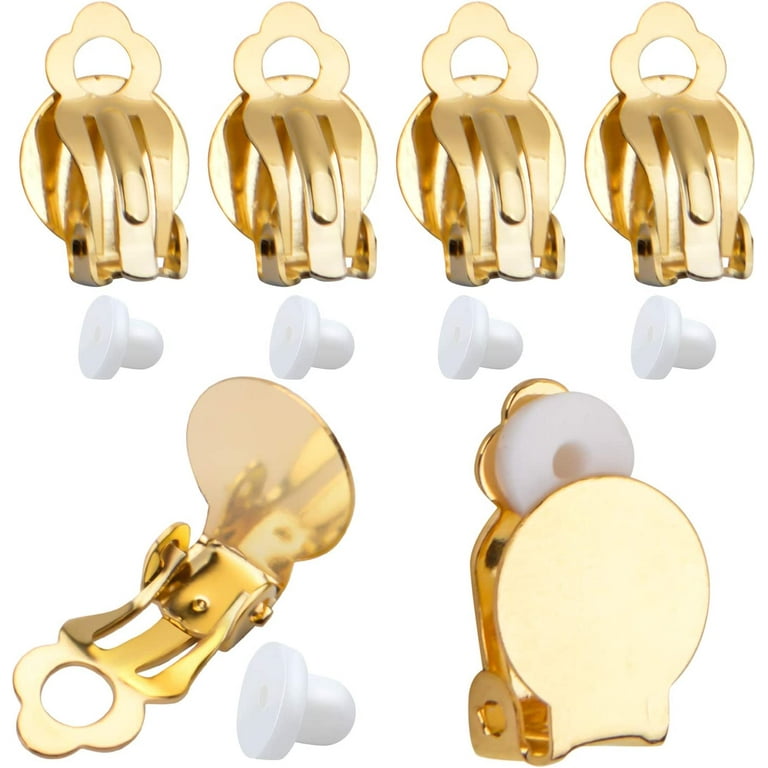 50pcs Round Flat Back Tray Earring Clips Non Pierced Earring
