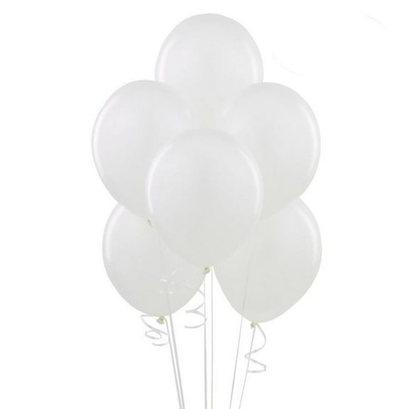 50pcs Round Pearl Latex Balloons Decorative Balloons Birthday Wedding Party Decoration Supplies (White)