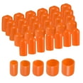thumbnail image 1 of 50pcs Round Rubber End Caps 1/4" 3/8" 1/2" 5/8" 3/4" Orange Vinyl Cover Screw Thread Protectors, 1 of 6