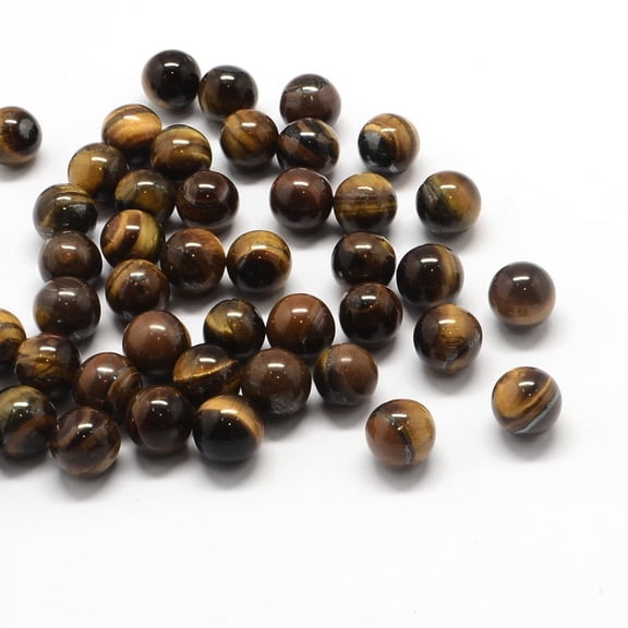 50pcs Round Tiger Eye Beads Sphere No Hole/Undrilled 10~11mm