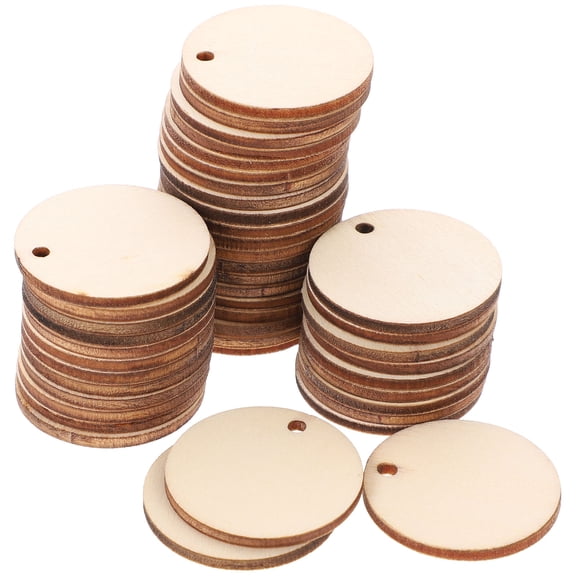 50pcs Round Wooden Labels for DIY Crafts and Home Decor (2cm)