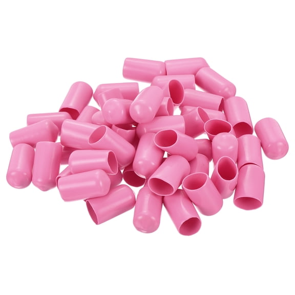 Uxcell Screw Thread Protectors End Caps Vinyl 50 Pcs 11mm Pink