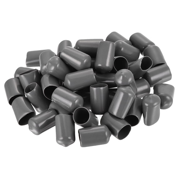 Uxcell Screw Thread Protectors End Caps Vinyl 50 Pcs 13mm Dark Grey
