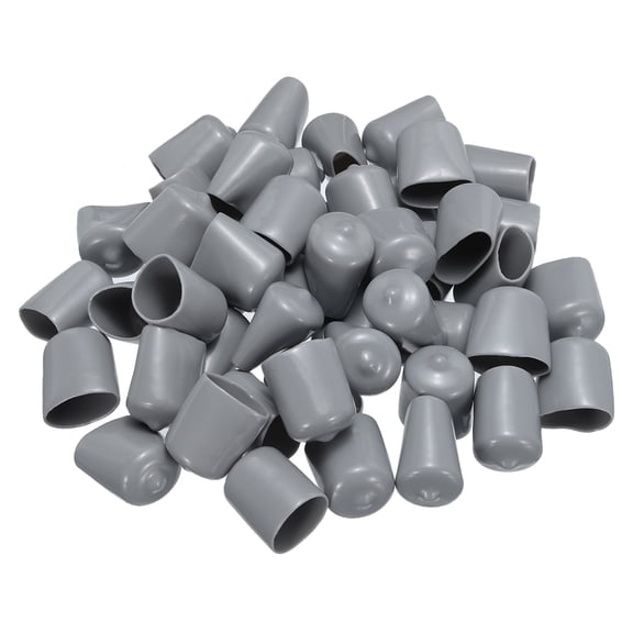 Uxcell Screw Thread Protectors End Caps Vinyl 50 Pcs 19mm Grey