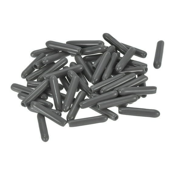 Uxcell Screw Thread Protectors End Caps Vinyl 50 Pcs 2mm Dark Grey