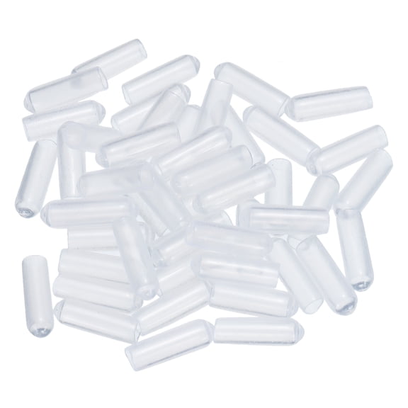 Uxcell Screw Thread Protectors End Caps Vinyl 50 Pcs 4mm Clear