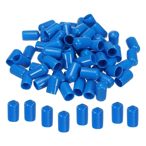 Uxcell Rubber End Caps Cover Vinyl Screw Thread Protector Round Vacuum Caps for Screw Bolt Pipes 1/2 inch 50Pcs
