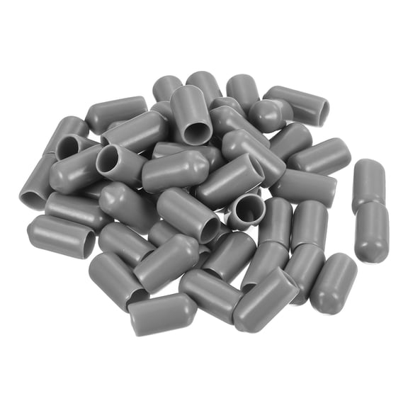 Uxcell Screw Thread Protectors End Caps Vinyl 50 Pcs 7.5mm Light Grey