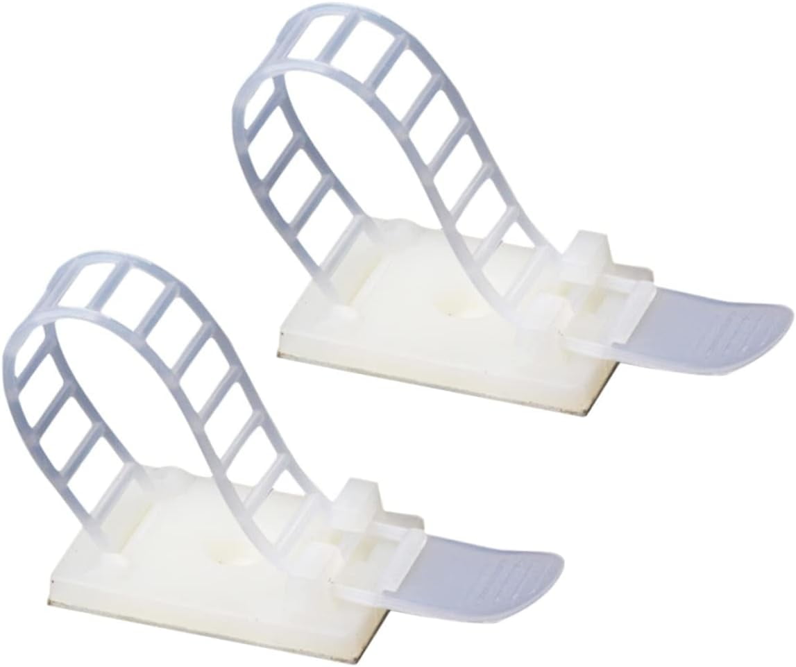 50pcs Screw Holder Black Zipper Black Tie Cable Under Desk Cable Management Wire Clamp Wire Ties