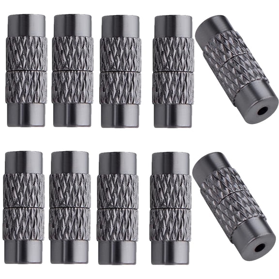 50pcs Screw Twist Clasps Brass Barrel Tube Fastener Cord End Caps Jewelry Clasps Decorative Accessories for DIY Bracelet Necklace Craft Supplies Jewelry MakingGun Black