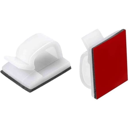 50pcs Self-Adhesive Car Winder Wire Clip Fixer Holder Cable Management Mount Clamp Cable Organizer Holder Clips Protector (Color : 10 pcs White)