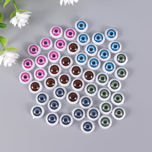 50pcs Semicircle Eye Button DIY Accessory for Plush Doll Animal Stuffed Toys DIY Sewing Craft Assorted Color