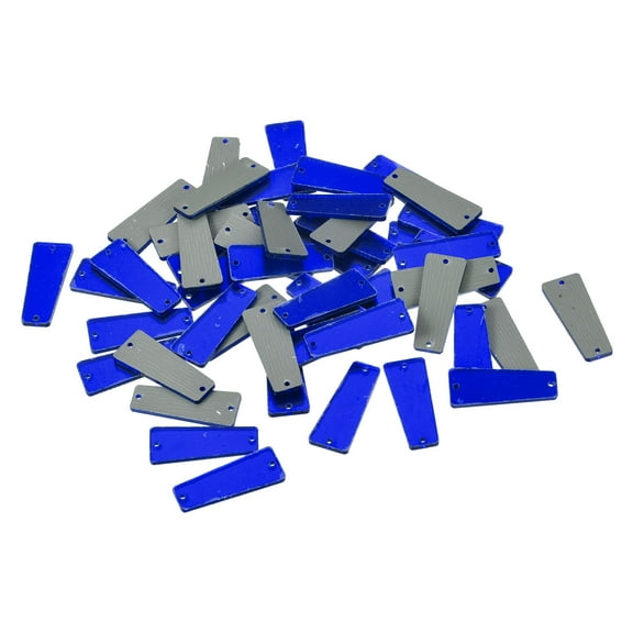 Uxcell 50pcs Sew on Acrylic Irregular Mirror Piece DIY Mirrored Rhinestones Mirror Beads for Evening Dresses Dark Blue 27x11mm