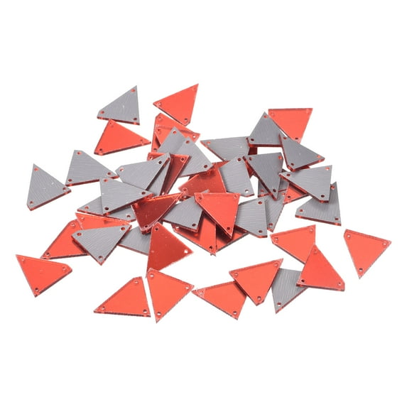 50pcs Sew on Acrylic Irregular Mirror Piece DIY Mirrored Rhinestones Mirror Beads for Evening Dresses Red 20x18mm