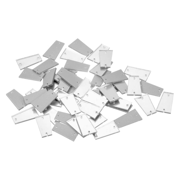 50pcs Sew on Acrylic Irregular Mirror Piece DIY Mirrored Rhinestones Mirror Beads for Evening Dresses Silver 22x13mm