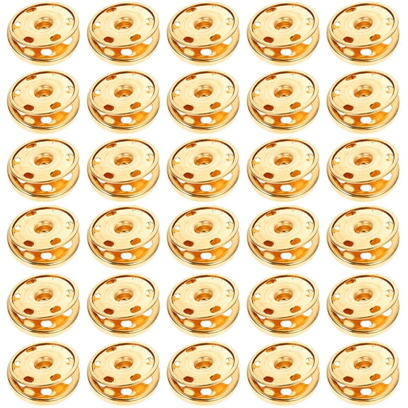 50pcs Sew-on Snap Buttons Alloy Snap Fasteners Clothes Press Studs Buttons