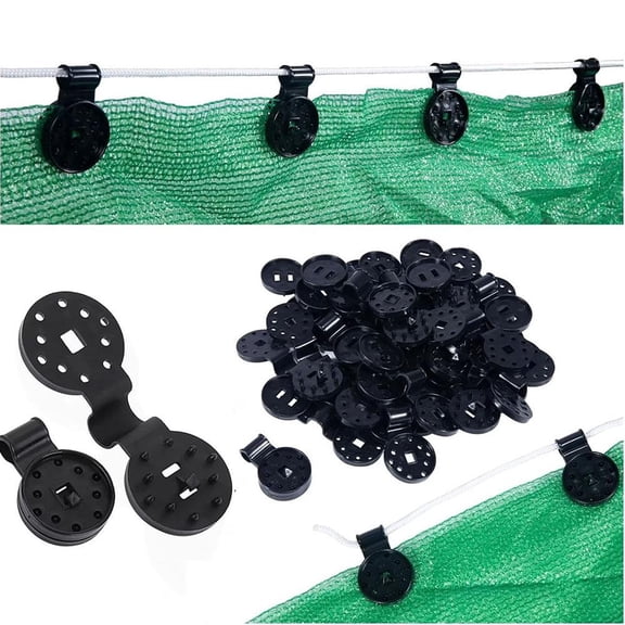 50pcs Shade Cloth Clips,Plastic Lock Grip for Sun Shade Net, Reusable Fabric Clips and Sunscreen Netting Fasteners for Garden, Greenhouse, Patio,Windproof Awning Clamp
