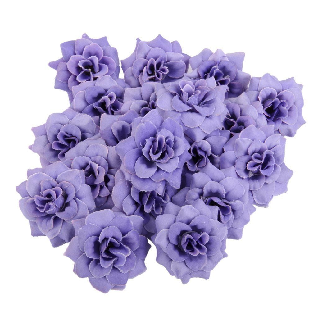 50pcs Silk Rose Head Artificial Flower Bulk Craft Fake Rose Head ...