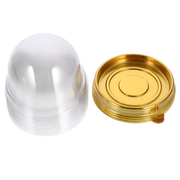 HOMEMAXS Golden Dome Containers with Lid for Home Made of PP Perfect for Small Cakes and Moon Cakes 50pcs