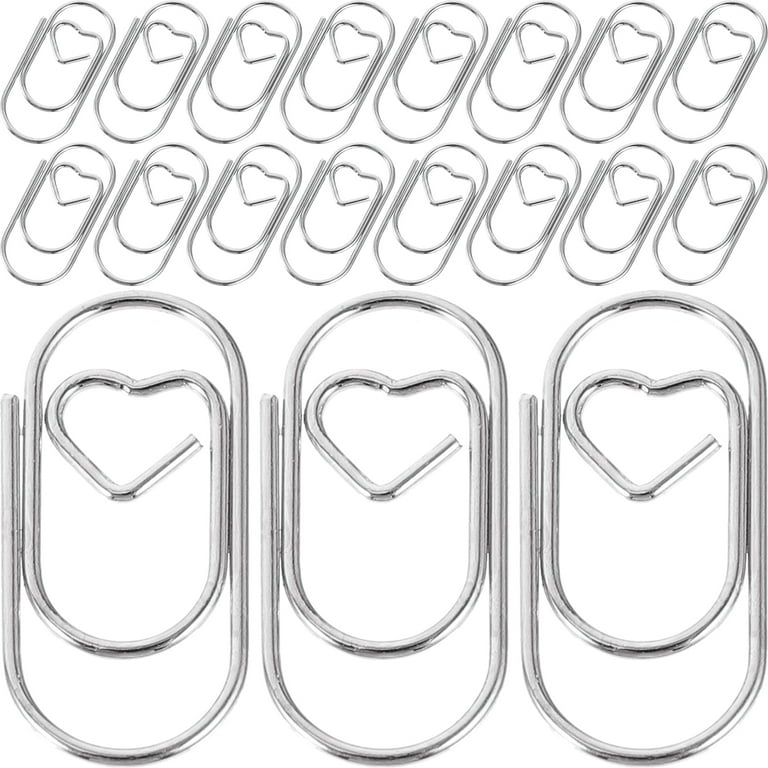 30-Pack Colorful Heart-Shaped Paper Clips, Cartoon Design, Plastic Coated Iron, Creative Office Supplies For Document Organization, Book And Exam Paper Clips