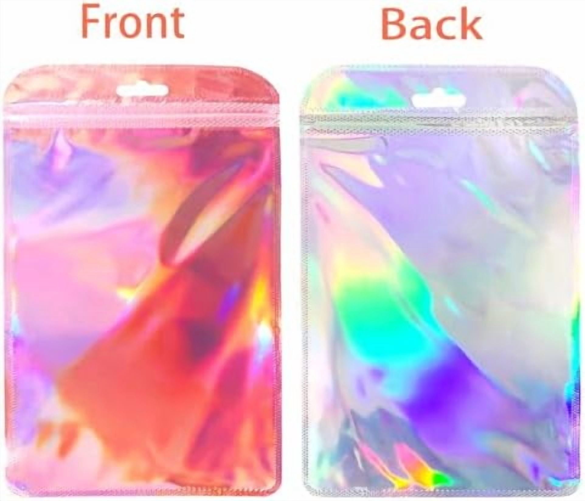 50pcs Smell Proof Bags Resealable Holographic Pouch Sample Bag Great ...