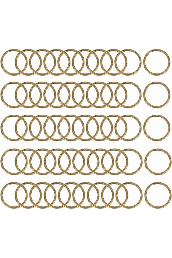 50pcs Split Rings Double Loop Jump Ring Iron Split Key Rings Metal Spiral Patterned Split Rings for Home Car Keys OrganizationInner Diameter: 23.5mm Bronze
