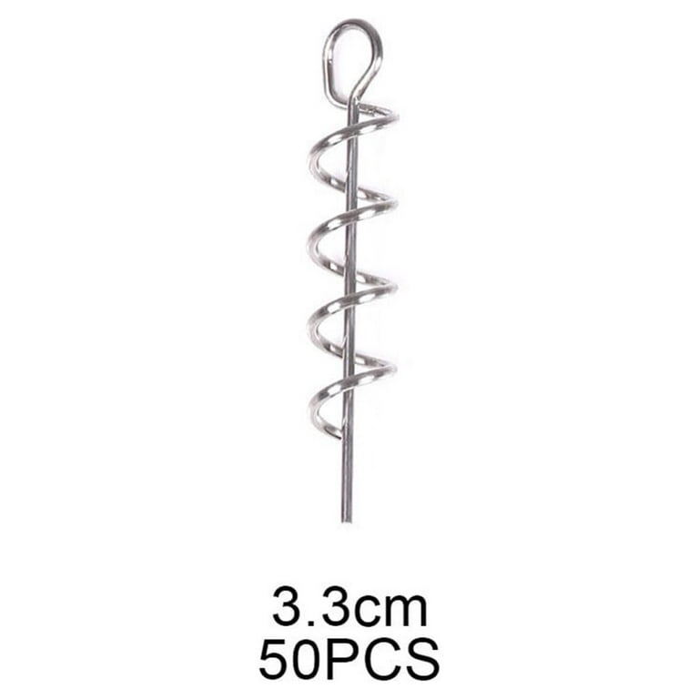 50pcs Spring Lock Fishing Hook Centering Pin for Soft Lure Bait Worm Crank  