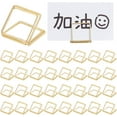 thumbnail image 1 of 50pcs Square Table Card Holder Gold Picture Clips Stand Metallic Table Number Holders Mini Place Card Holders for Wedding Graduation Party Anniversary Office Supplies, 1 of 7