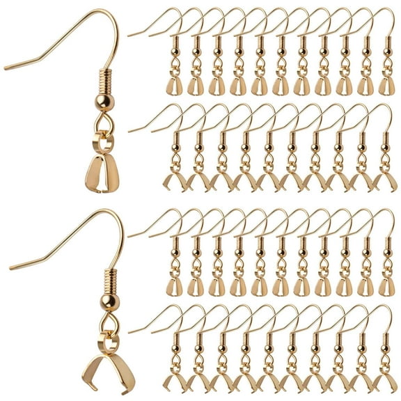 50pcs Stainless Steel Earring Hooks Hypoallergenic French Wire Earring Ball Hooks with Pendant Clasp for Crafts DIY Jewelry Making
