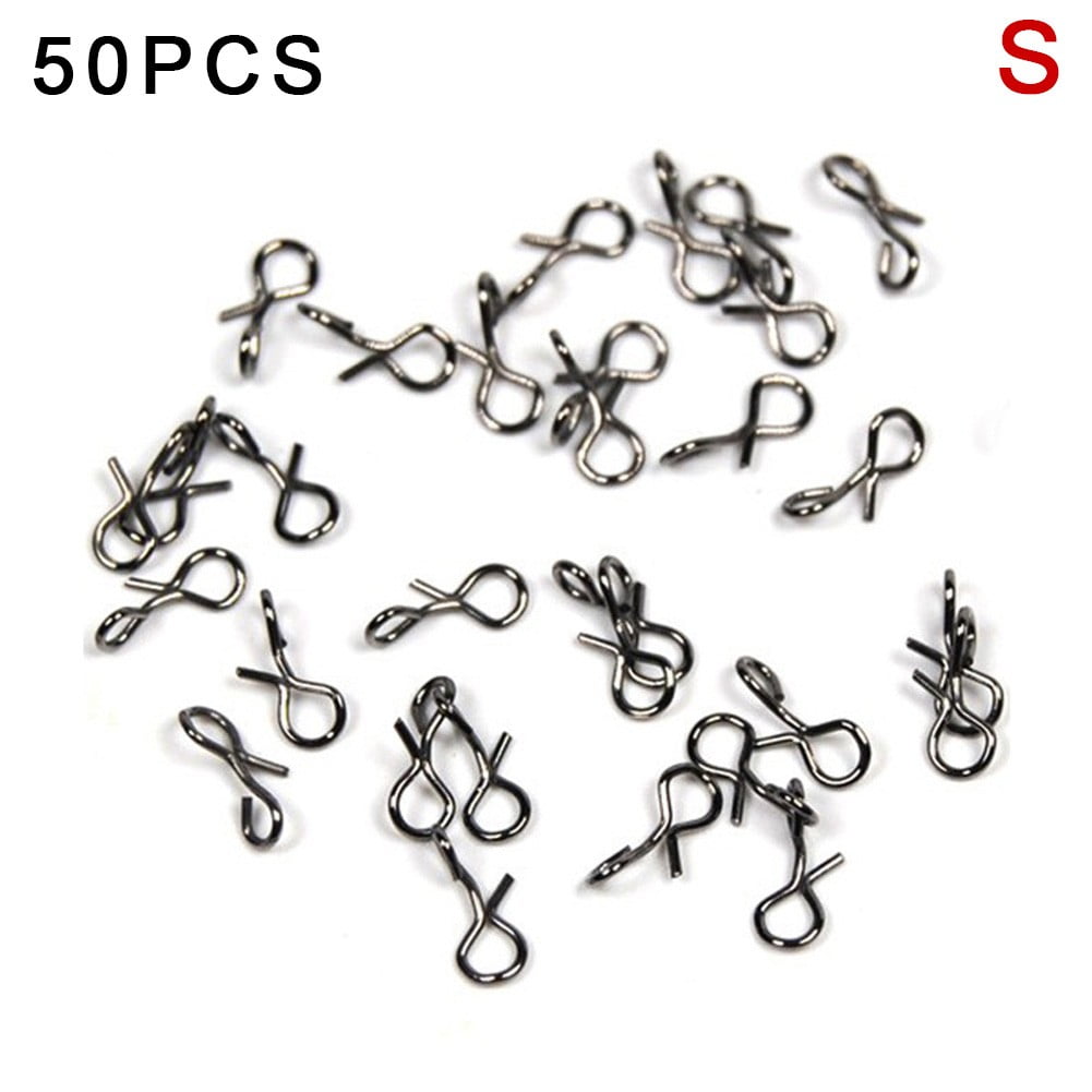 50pcs Stainless Steel Fly Fishing Snap Hooks / Links / Connectors Quick