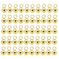 thumbnail image 1 of 50pcs Steel Bead Charm, 4mm Stainless Steel Ball Pendants Charm Metal Round Beads for Jewelry Making, Gold Tone, 1 of 7