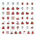 thumbnail image 1 of 50pcs Strawberry Themed Stationery Stickers Kids Summer Decals Fruit Stickers Water Bottle Laptop Phone Notebook Toy Car Stickers Set, 1 of 1