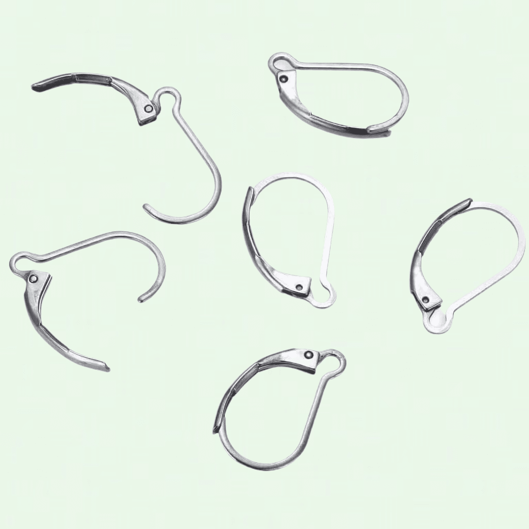 50pcs Surgical Stainless Steel Hypoallergenic Earring Hooks 17mm Long